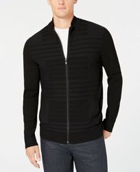 Alfani Men's Textured Stripe Full-Zip Sweater, Created for Macy's