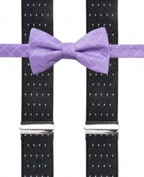 Alfani Men's Grid Pre-Tied Bow Tie & Suspender Set, Created for Macy's