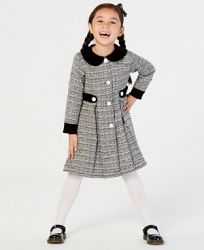 Blueberi Boulevard Little Girls 2-Pc. Tweed Coat & Dress Set