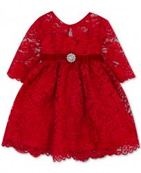 Rare Editions Baby Girls Illusion Lace Dress
