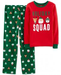 Carter's Little & Big Boys Fleece Holiday Squad Pajamas