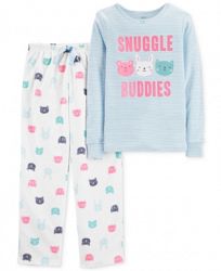 Carter's Little & Big Girls 2-Pc. Snuggle Buddies Pajama Set