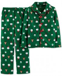 Carter's Little & Big Boys 2-Pc. Holiday-Print Fleece Pajama Set