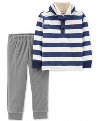 Carter's Baby Boys 2-Pc. Striped Rugby Shirt & Jogger Pants Set