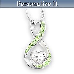 Always Loved Granddaughter Personalized Diamond Pendant Necklace