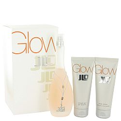 Glow by Jennifer Lopez for Women, Gift Set - 3.4 oz Eau De Toilette Spray + 2.5 oz Body Lotion + 2.5 oz Shower Gel