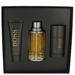 Boss The Scent by Hugo Boss for Men, Gift Set - 3.3 oz Eau De Toilette Spray + 1.6 oz Shower Gel + 2.4 oz Deodorant Stick