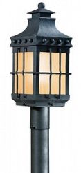 PF8972NB - Troy Lighting - Dover - One Light Outdoor Post Mount Natural Bronze Finish with Amber Mist Glass - Dover