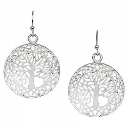 Silver Linings Filigree Tree Drop Earrings - Silver