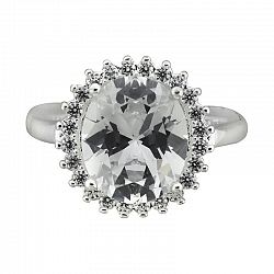 Puccini Cubic Zirconia Round Large Centre Ring - Size 7