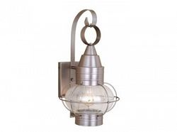 OW21881BN - Vaxcel Lighting - Nautical - 8 Outdoor Wall Sconce Brushed Nickel Finish with Seedy Glass - Nautical
