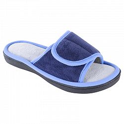 Isotoner Women's Microterry Adjustable Slide Slipper - Blue - Medium
