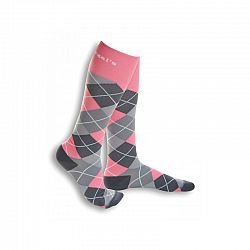Dr. Segal's Women's Argyle Energy Socks - 7.5-9.5 - Pink Gray