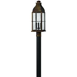 2041SN - Hinkley Lighting - Bingham - 23 Inch Three Light Outdoor Post Top/ Pier Mount 60W Candelabra Base Sienna Finish with Clear Seedy Glass -
