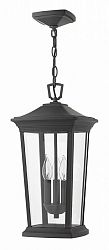 2362MB - Hinkley Lighting - Bromley - Three Light Outdoor Hanging Lantern Museum Black Finish with Clear Glass -