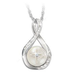 God's Pearl of Wisdom Women's Religious Diamond Pendant Necklace