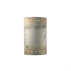 CER-5295-RRST-GU24 - Justice Design - Large Cylinder W/ Perfs Open Top and Bottom ADA Sconce Real Rust Finish (Smooth Faux)Smooth Faux - Ambiance
