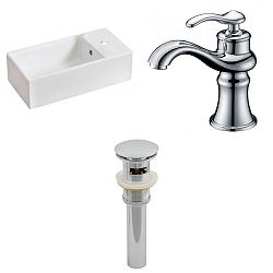 AI-15460 - American Imaginations - 19.25 Inch Above Counter Vessel Set For 1 Hole Right Faucet - Faucet IncludedChrome/White Finish -