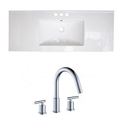 AI-22336 - American Imaginations - Flair - 48.75 Inch 3H8-in. Ceramic Top Set with CUPC Faucet IncludedChrome/White Finish - Flair