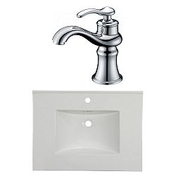 AI-22391 - American Imaginations - Flair - 30.75 Inch 1 Hole Ceramic Top Set with CUPC Faucet IncludedChrome/White Finish - Flair