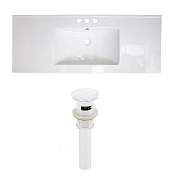 AI-23958 - American Imaginations - Flair - 48.75 Inch 3H8-in. Ceramic Top Set with Overflow Drain IncludedWhite/White Finish - Flair