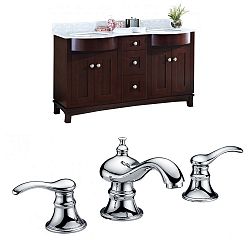 AI-8876 - American Imaginations - Tiffany - 60 Inch Floor Mount Vanity Set For 3H8-in. Drilling with Top and Undermount SinkChrome/Coffee Finish - Tiffany
