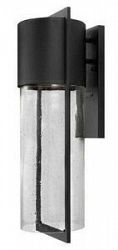 1325BK-LED - Hinkley Lighting - Shelter - One Light Outdoor Large Wall Mount LEDBlack Finish with Clear Seedy Glass - Dwell