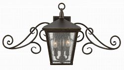 1429RB-LED - Hinkley Lighting - Trellis - Three Light Outdoor Small Wall Mount LED CandelabraRegency Bronze Finish with Clear Seedy Glass -