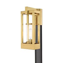 20994-12 - Livex Lighting - Delancey - 15.13 Inch One Light Outdoor Post Top Lantern Satin Brass Finish with Clear Glass - Delancey