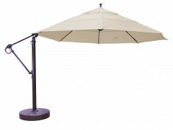 899ab42dv - Galtech International - 13' Cantilever Round Umbrella 42: Flax AB: Antique BronzeSunbrella Solid Colors -