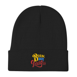 Born From Greatness (Color) Knit Beanie - Black