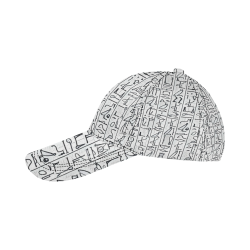 Egyptian Hieroglyphics All Over Print Dad Cap - White