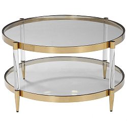 24895 - Uttermost - Kellen - 32 inch Coffee Table Gold Finish with Clear Glass - Kellen