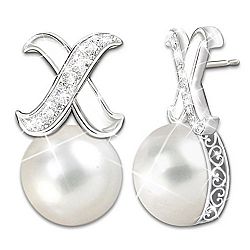 All My Love Cultured Pearl & Diamond Earrings With Heart-Shaped Filigree