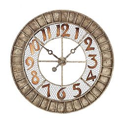 128-1001 - GUILD MASTER - 36 Round Outdoor Wall Clock Antique Cream/Copper Finish -