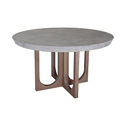 7011-1497 - GUILD MASTER - Innwood - 54 Outdoor Round Dining Table Waxed Concrete/Blonde Stain Finish - Innwood