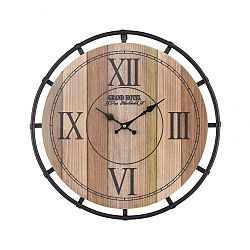 351-10745 - GUILD MASTER - Torino - 18.12 Wall Clock Natural Wood Tone Veneer/Black Finish - Torino
