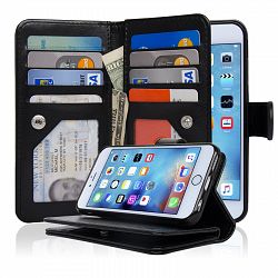 Navor Magnetic Detachable Wallet Case Compatible for iPhone 6 / 6s 4.7 Inch [JOOT-3L] - Black