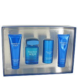 Perry Ellis Aqua Gift Set By Perry Ellis - 3.4 oz Eau De Toilette Spray + 2.75 oz Deodorant Stick + 3 oz After Shave Gel + 3 oz Shower Gel