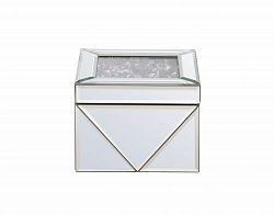 MR9212 - Elegant Decor - Modern - 5 Square Crystal Jewelry BoxClear Finish with Silver Royal Cut Crystal - Modern