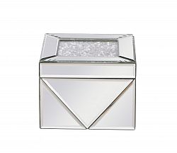 MR9210 - Elegant Decor - Modern - 6 Square Crystal Jewelry Box SilverClear Finish with Silver Royal Cut Crystal - Modern