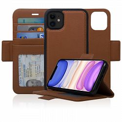 Navor Detachable Magnetic Wallet Case Compatible for iPhone 11 [6.1 inch] [Vajio Series] - Brown