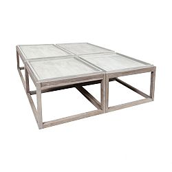 7118013S-HT - Elk-Home - 48 Concrete Outdoor Parsons Table (Set of 4)Henna Teak Finish -