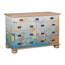 641707 - Elk-Home - Waterfront - 47 9-Drawer Chest with Tropical MotifArtisan Stain/Hand-Painted Finish - Waterfront