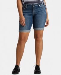 Silver Jeans Co. Elyse Denim Bermuda Relaxed Curvy-Fit Shorts