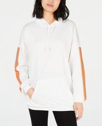 Waisted Oversized Reflective-Tape Hoodie