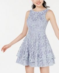 Speechless Juniors' Lace Double-Skirt Fit & Flare Dress, Created for Macy's