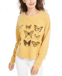 Rebellious One Juniors' Butterflies Graphic-Print Sweatshirt