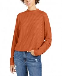 It's Our Time Juniors' Mock Neck Rib-Knit Top