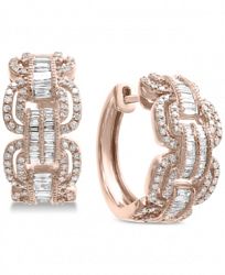 Effy Diamond Hoop Earrings (1-1/10 ct. t. w. ) in 14k Rose Gold